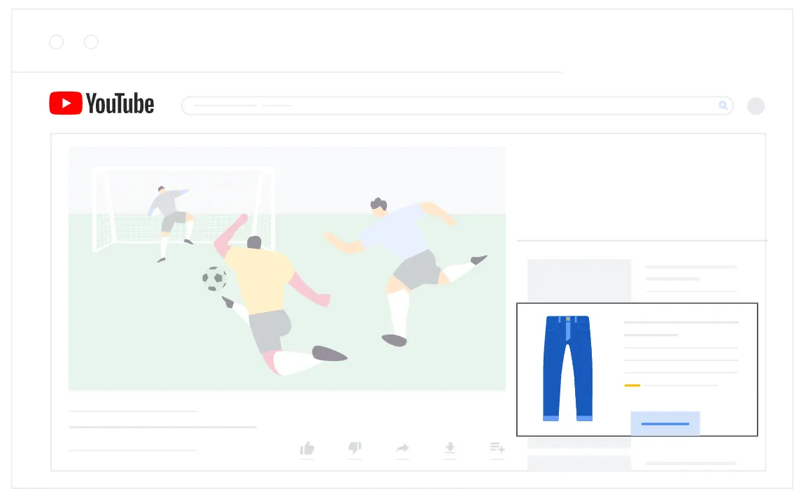 This optimization still shows ads on youtube but in Google Shopping format
