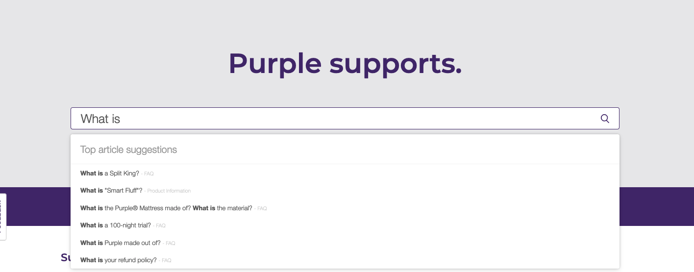 Purple FAQ page suggestions