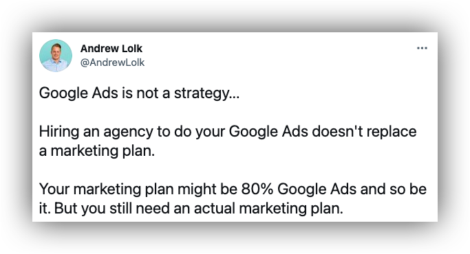 Hiring an agency doesn't replace a marketing plan
