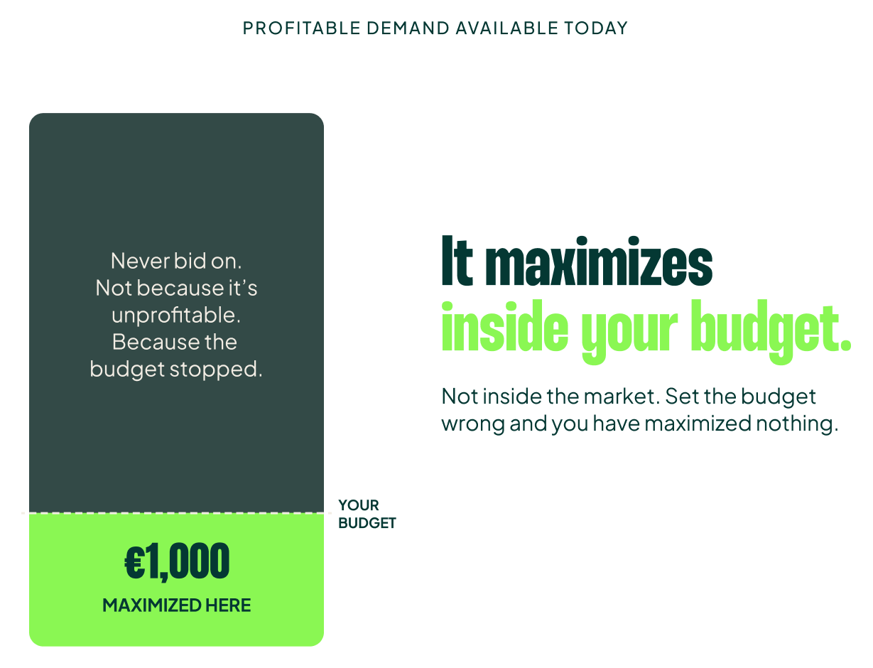 Maximize Conversion Value puts budget control on you: too high overspends into losses, too low leaves revenue unclaimed.